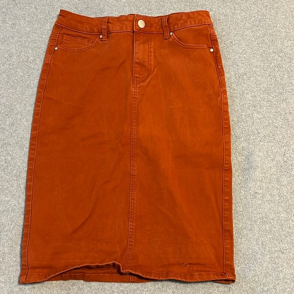 Jupe De Abby Rust Women’s Midi Denim Skirt - Picture 1 of 4